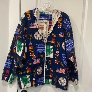 Huba vintage cotton bomber style nautical print jacket See measurements
